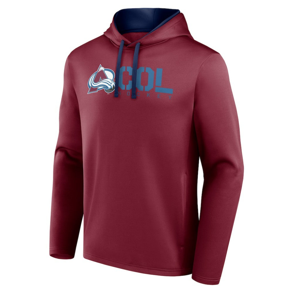 Colorado Avalanche Logo Athletic Head Start Pullover Hoodie - Burgundy - NHL 202179741