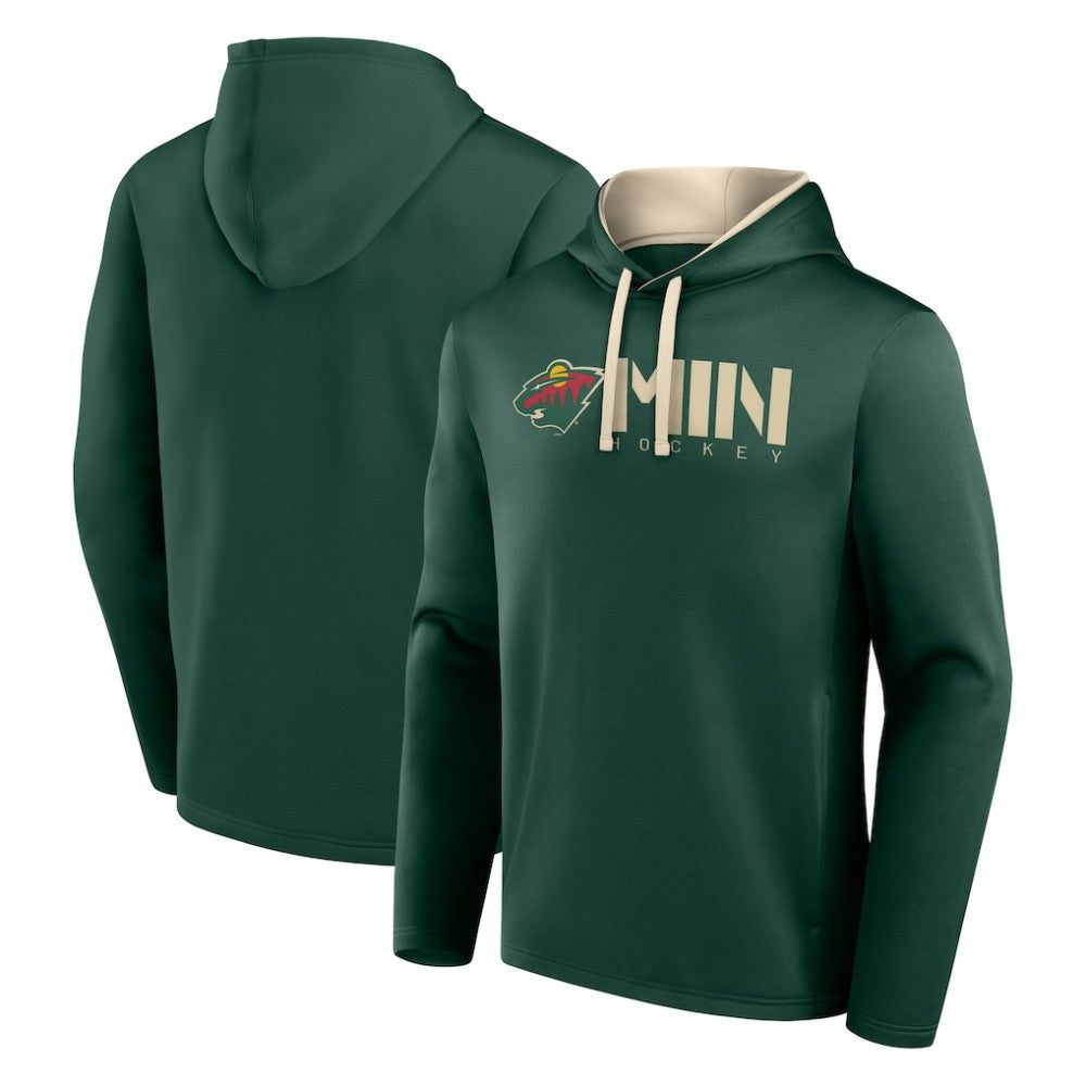 Minnesota Wild Logo Athletic Head Start Pullover Hoodie - Green - NHL 202179753