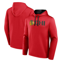 Chicago Blackhawks Logo Athletic Head Start Pullover Hoodie - Red - NHL 202179755