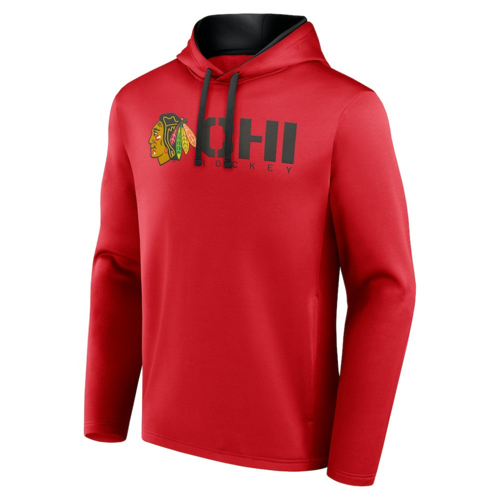 Chicago Blackhawks Logo Athletic Head Start Pullover Hoodie - Red - NHL 202179755