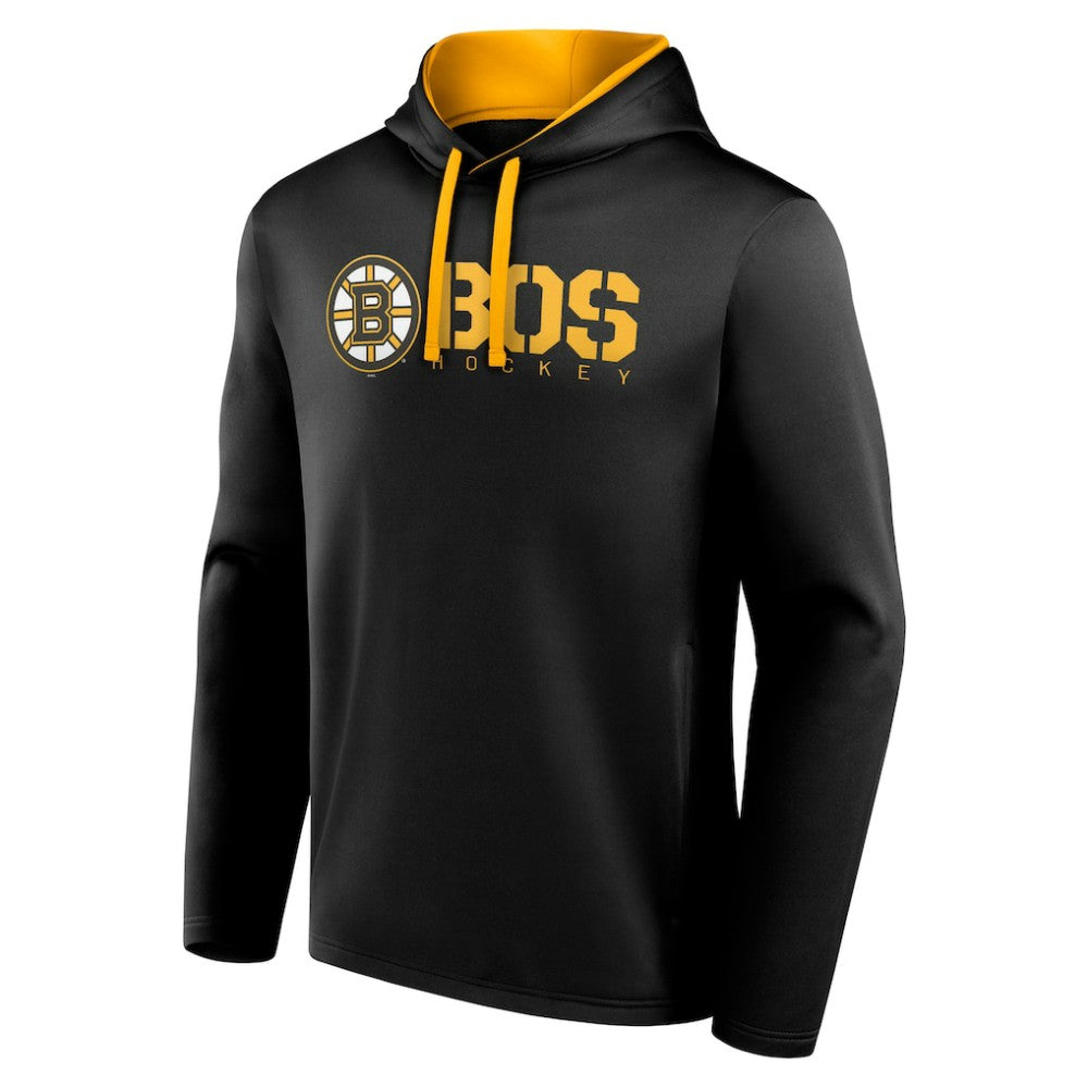 Boston Bruins Logo Athletic Head Start Pullover Hoodie - Black - NHL 202179756