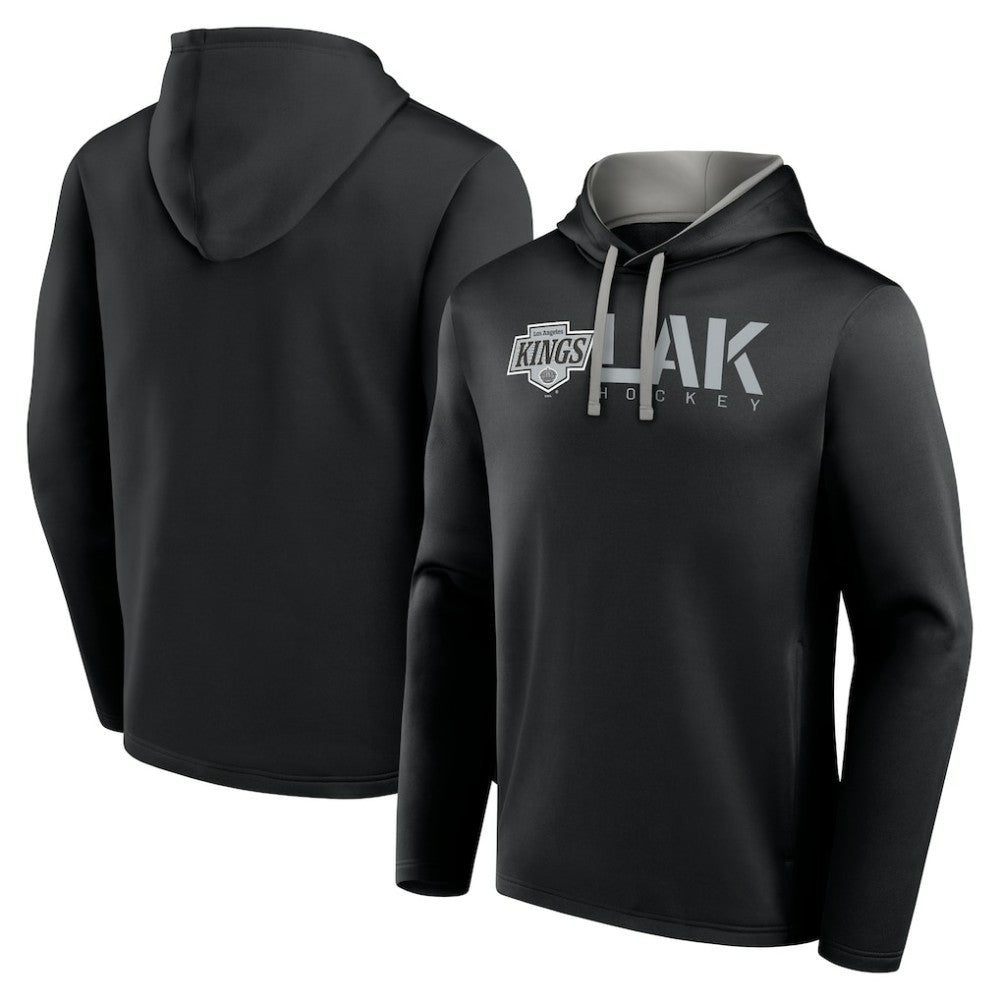 Los Angeles Kings Logo Athletic Head Start Pullover Hoodie - Black - NHL 202179762