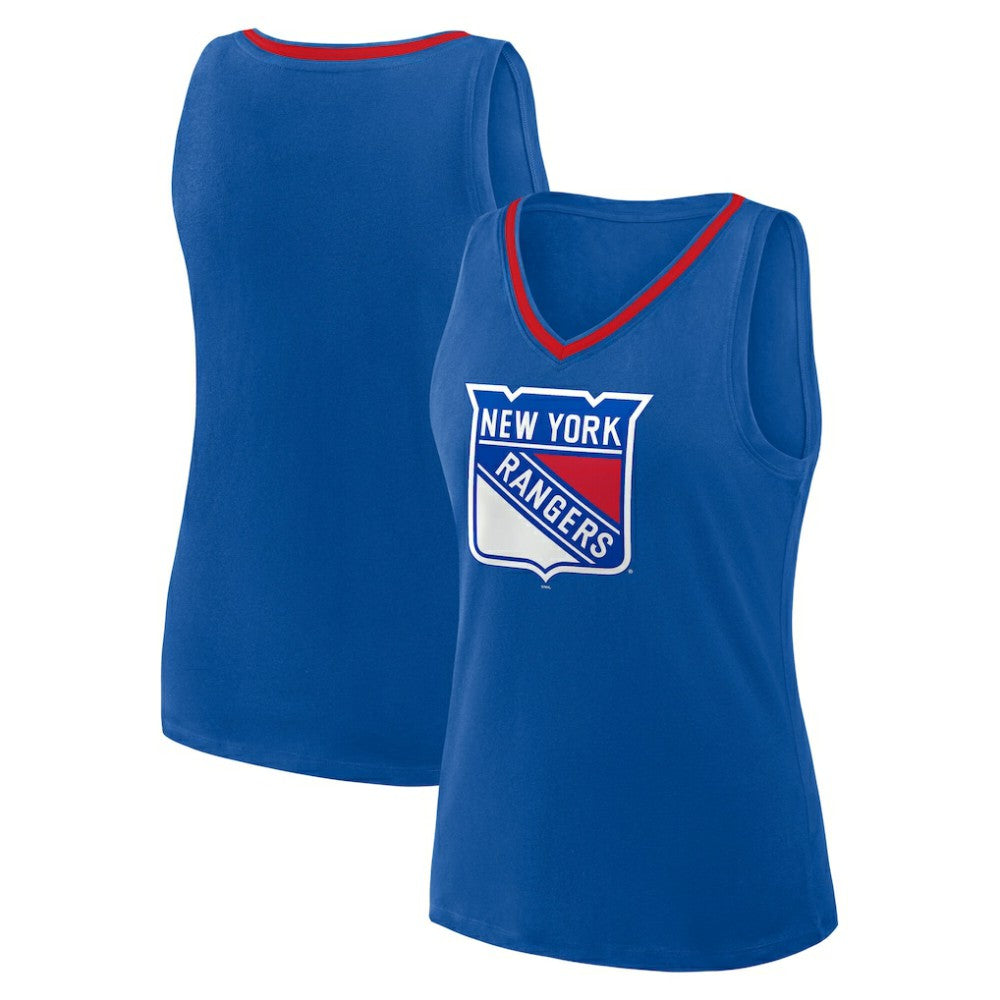 New York Rangers Logo Athletic Women's Stellar Win V-Neck Tank Top - Blue - NHL 202179767