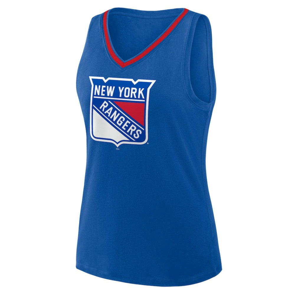 New York Rangers Logo Athletic Women's Stellar Win V-Neck Tank Top - Blue - NHL 202179767