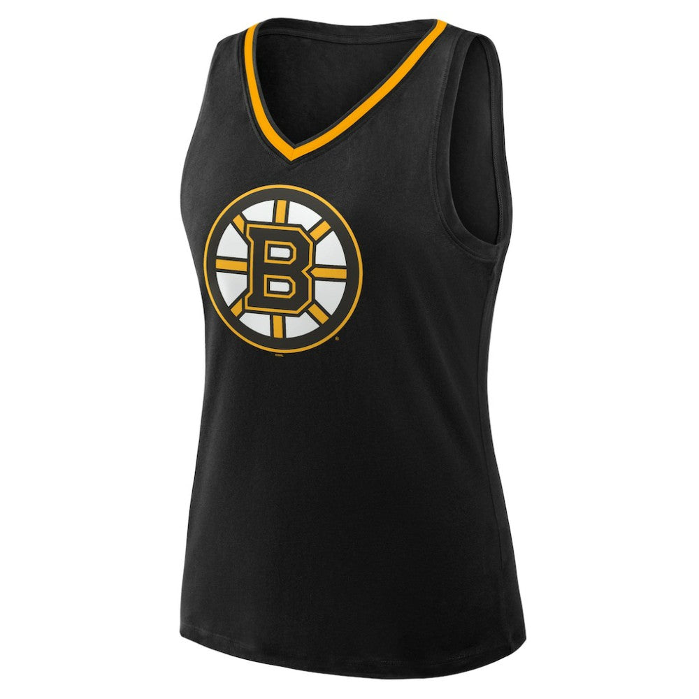 Boston Bruins Logo Athletic Women's Stellar Win V-Neck Tank Top - Black - NHL 202179785
