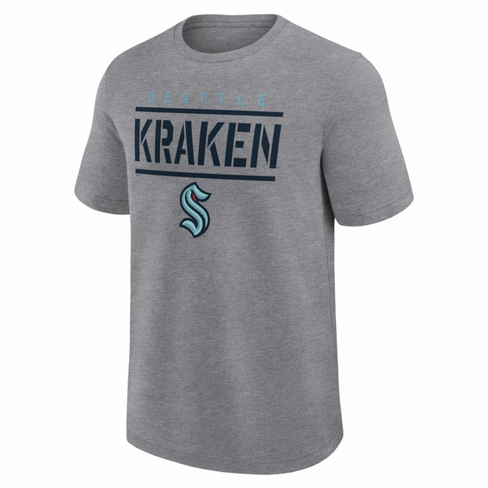 Seattle Kraken Logo Athletic Top Notch T-Shirt - Heather Gray - NHL 202179946