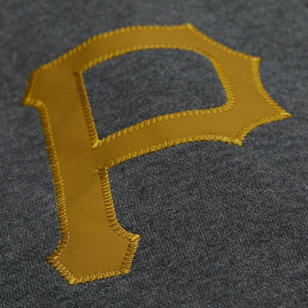 Roberto Clemente Pittsburgh Pirates Mitchell & Ness Legends Collection Vintage Logo Name & Number Fleece Pullover Sweatshirt - Heather Charcoal - Mitchell & Ness Online