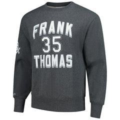 Frank Thomas Chicago White Sox Mitchell & Ness Legends Collection Vintage Logo Name & Number Fleece Pullover Sweatshirt - Heather Charcoal - Mitchell & Ness on Sale
