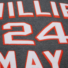 Willie Mays San Francisco Giants Mitchell & Ness Legends Collection Vintage Logo Name & Number Fleece Pullover Sweatshirt - Heather Charcoal - Mitchell & Ness on Sale