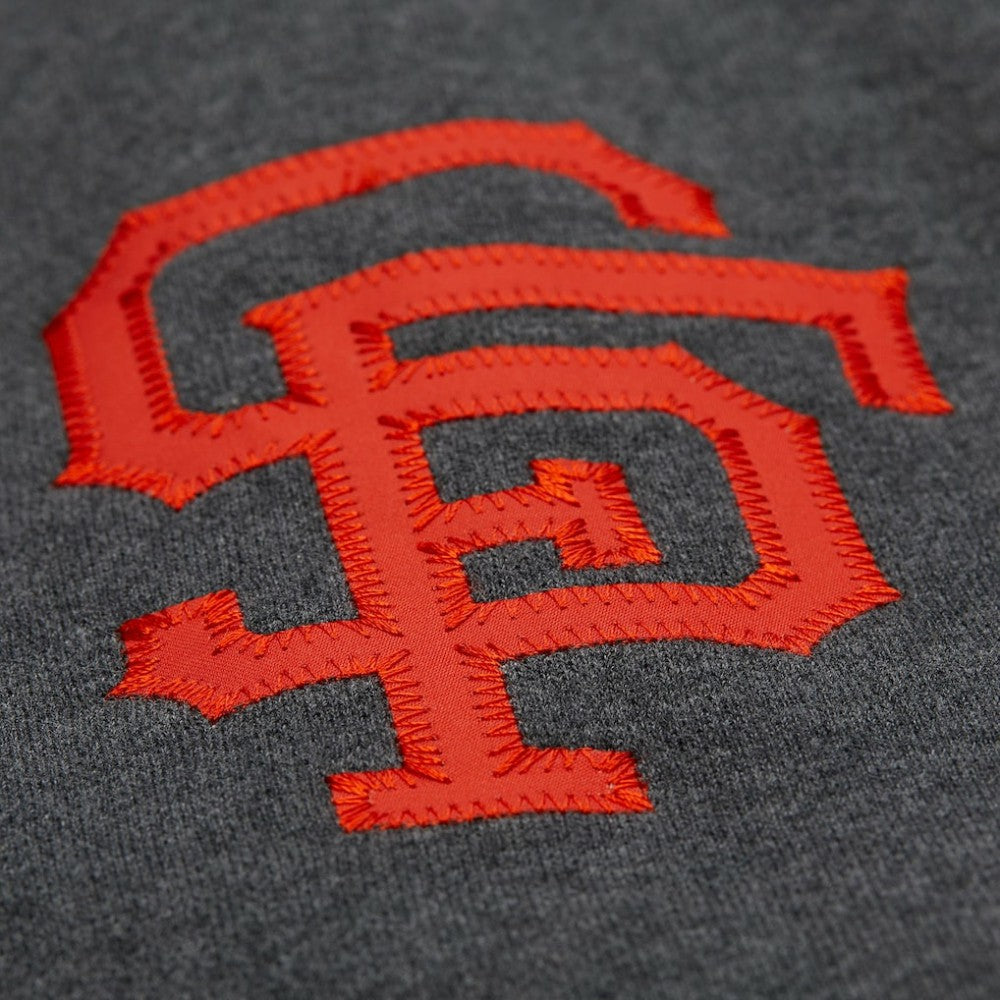 Willie Mays San Francisco Giants Mitchell & Ness Legends Collection Vintage Logo Name & Number Fleece Pullover Sweatshirt - Heather Charcoal - Mitchell & Ness on Sale