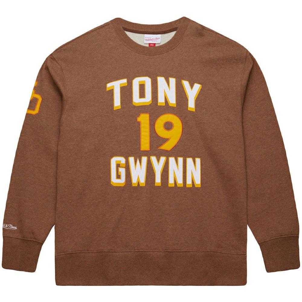 Tony Gwynn San Diego Padres Mitchell & Ness Legends Collection Vintage Logo Name & Number Fleece Pullover Sweatshirt - Brown - Mitchell & Ness Lifestyle
