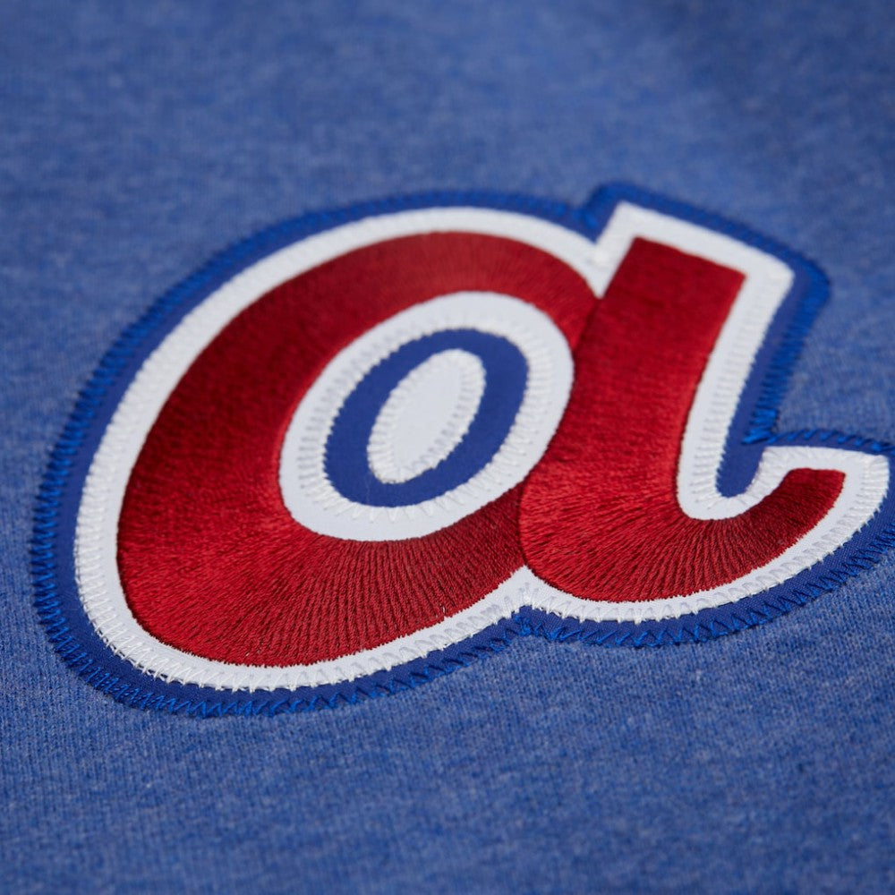Hank Aaron Atlanta Braves Mitchell & Ness Legends Collection Vintage Logo Fleece Name & Number Pullover Sweatshirt - Royal - Mitchell & Ness Lifestyle