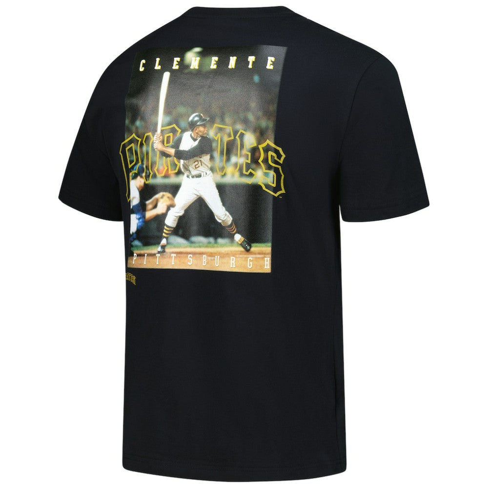 Roberto Clemente Pittsburgh Pirates Mitchell & Ness Legends Collection Vintage Logo T-Shirt - Black - Mitchell & Ness Sale
