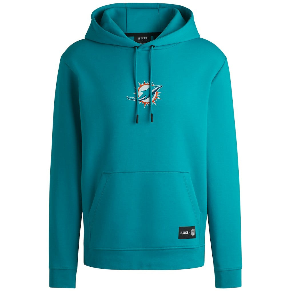 Miami Dolphins Hugo Boss Unisex Woodson Tri-Blend Hoodie Aqua