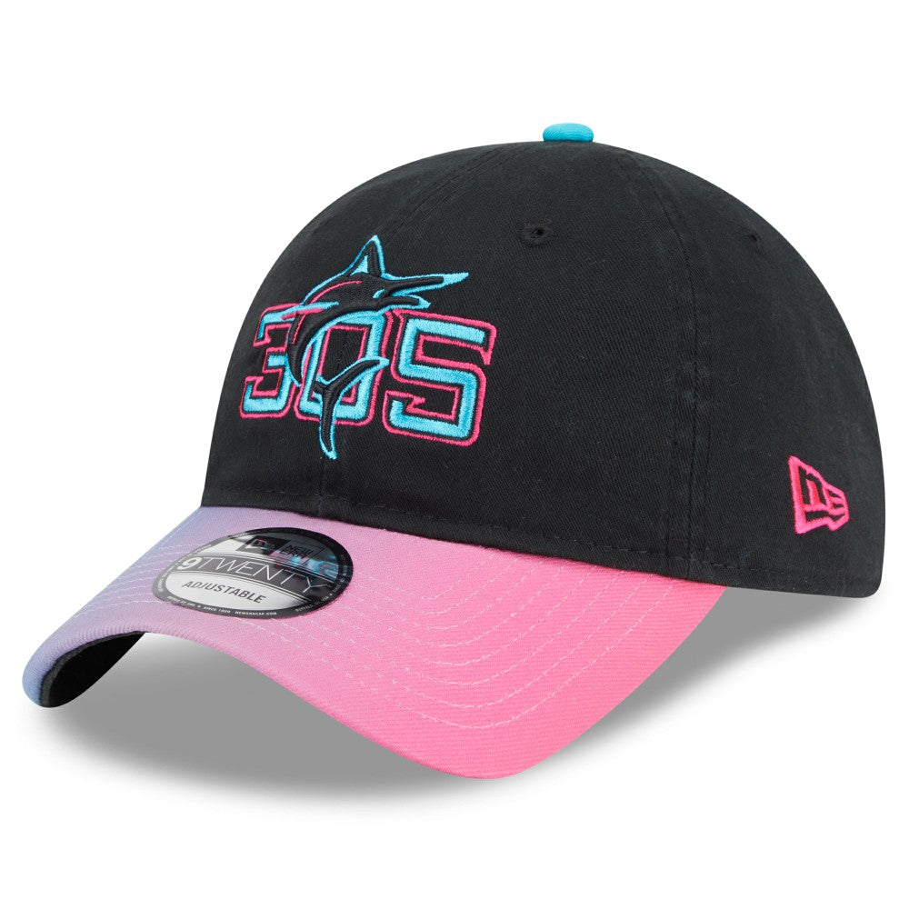 Miami Marlins New Era 2025 City Connect 9TWENTY Adjustable Hat - Black/Pink - New Era Online