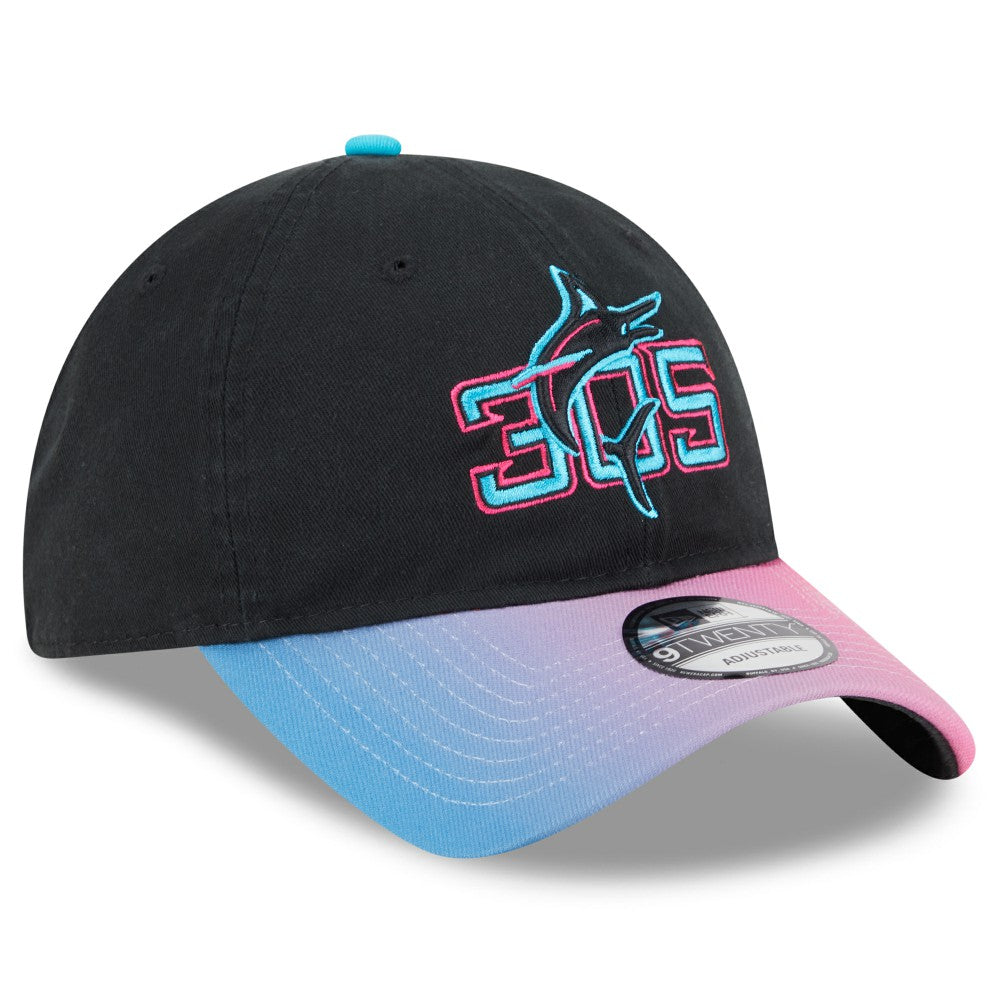 Miami Marlins New Era 2025 City Connect 9TWENTY Adjustable Hat - Black/Pink - New Era Online