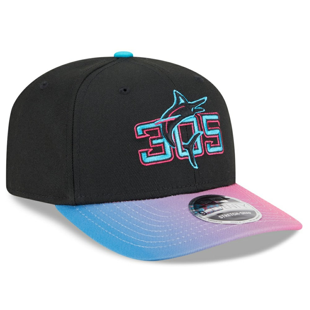 Miami Marlins New Era 2025 City Connect 9SEVENTY Adjustable Hat - Black/Pink - New Era Sale