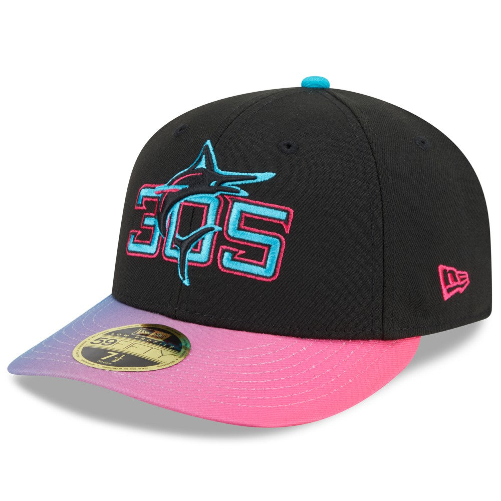 Miami Marlins New Era 2025 City Connect Low Profile 59FIFTY Fitted Hat - Black/Pink - New Era Sale