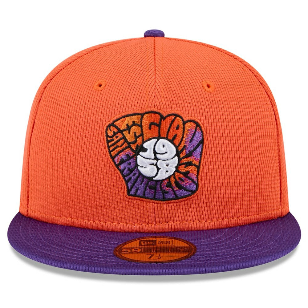 San Francisco Giants New Era 2025 City Connect Batting Practice 59FIFTY Fitted Hat - Orange/Purple - New Era Lifestyle