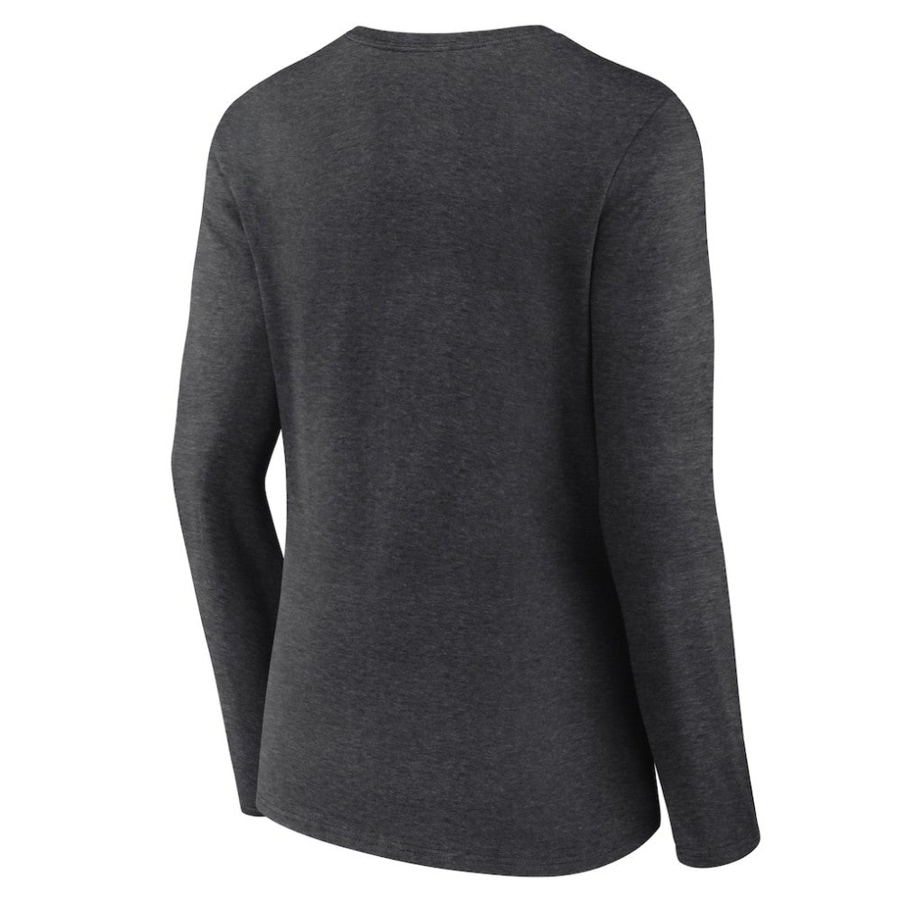 Vegas Golden Knights Women's Primary Logo Long Sleeve V-Neck T-Shirt - Charcoal - NHL 202183359