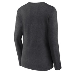 Vegas Golden Knights Women's Primary Logo Long Sleeve V-Neck T-Shirt - Charcoal - NHL 202183359