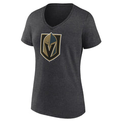 Vegas Golden Knights Women's Primary Logo V-Neck T-Shirt - Charcoal - NHL 202183361