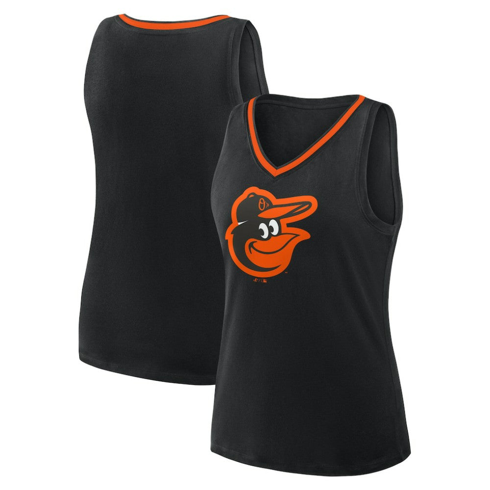 Baltimore Orioles Logo Athletic Women's Stellar Win V-Neck Tank Top - Black - MLB Online
