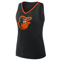 Baltimore Orioles Logo Athletic Women's Stellar Win V-Neck Tank Top - Black - MLB Online