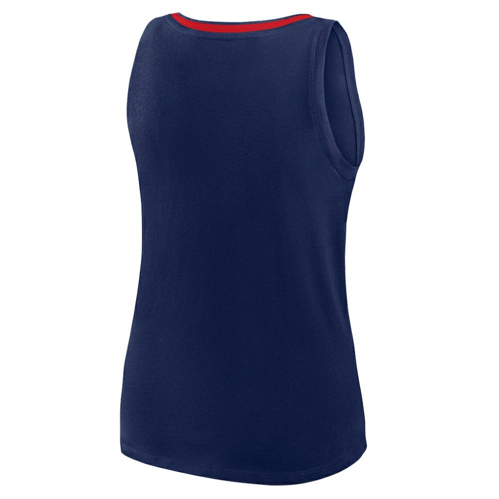 Atlanta Braves Logo Athletic Women's Stellar Win V-Neck Tank Top - Navy - MLB Discount