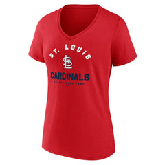 St. Louis Cardinals Logo Athletic Women's Unrivaled V-Neck T-Shirt - Red - MLB on Sale