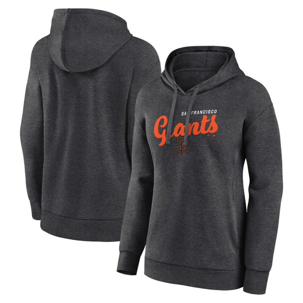 San Francisco Giants Logo Athletic Women's Logo Triumphant V-Neck Pullover Hoodie - Heather Charcoal - MLB Online