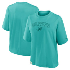 Nike Miami Dolphins Women's Glory Arch Boxy T-Shirt Aqua