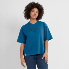 Nike New England Patriots Women's Glory Arch Boxy T-Shirt Blue