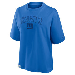 Nike New York Giants Women's Glory Arch Boxy T-Shirt Royal