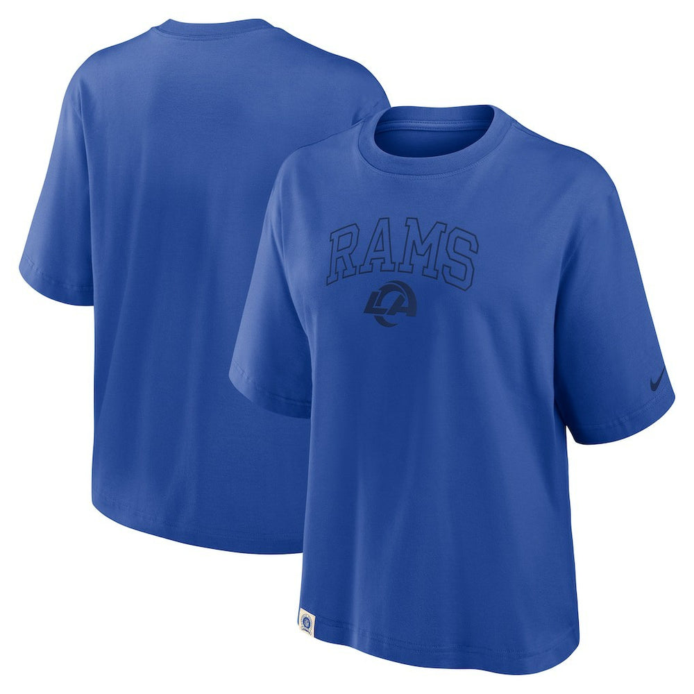 Nike Los Angeles Rams Women's Glory Arch Boxy T-Shirt Royal