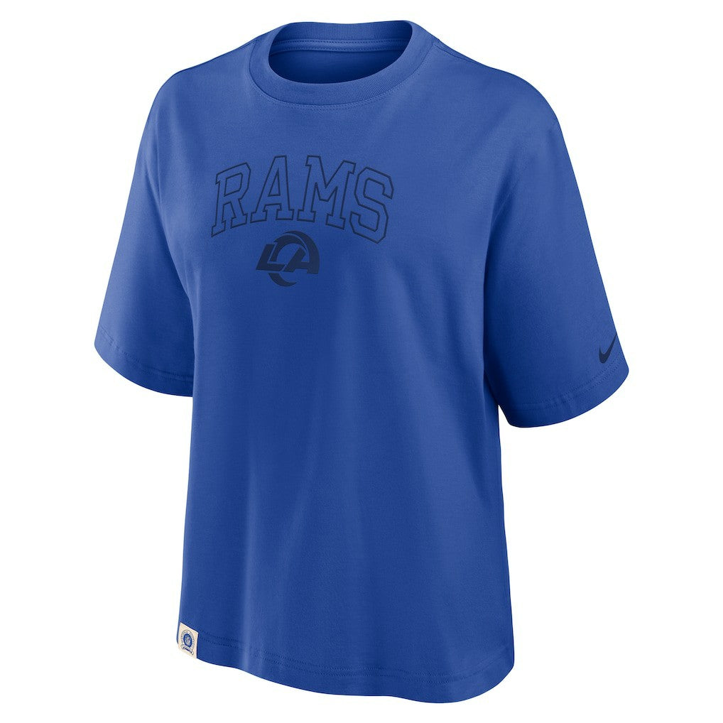 Nike Los Angeles Rams Women's Glory Arch Boxy T-Shirt Royal