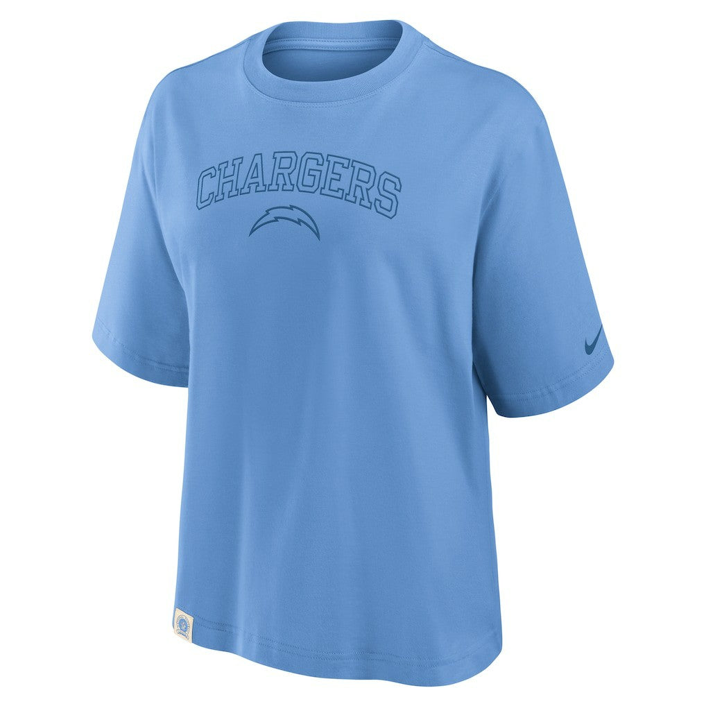 Nike Los Angeles Chargers Women's Glory Arch Boxy T-Shirt Powder Blue