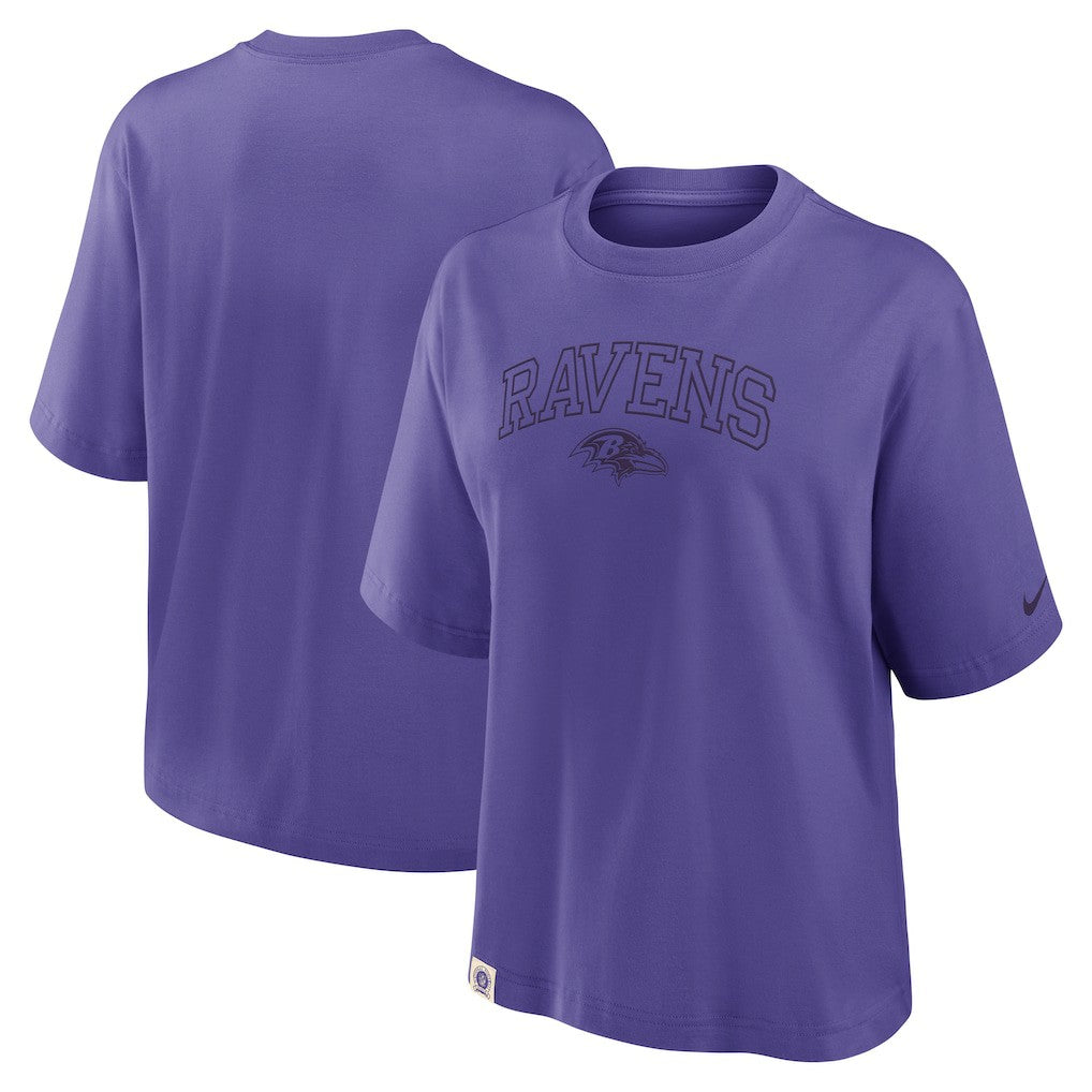 Nike Baltimore Ravens Women's Glory Arch Boxy T-Shirt Purple