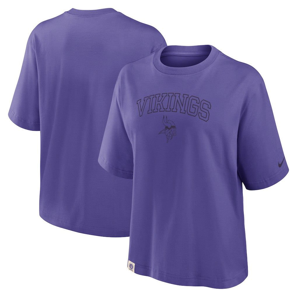Nike Minnesota Vikings Women's Glory Arch Boxy T-Shirt Purple