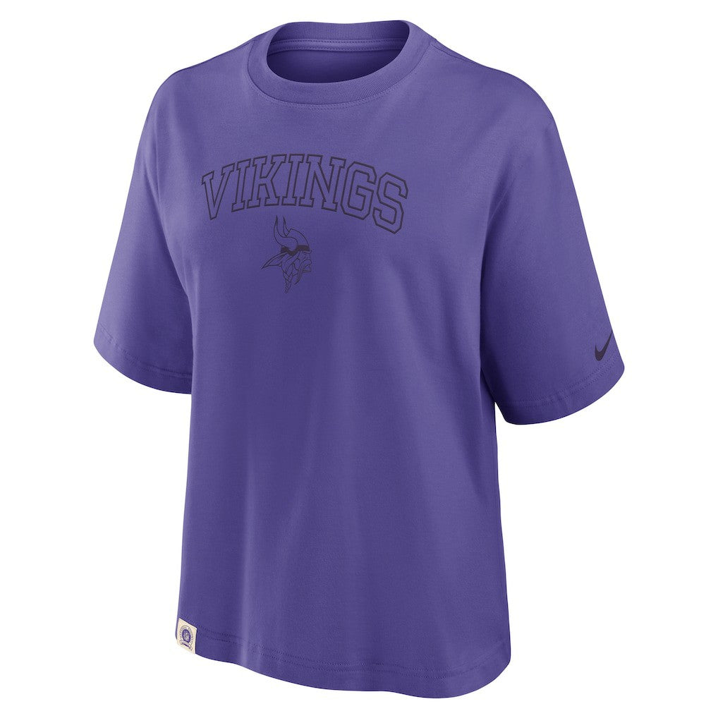 Nike Minnesota Vikings Women's Glory Arch Boxy T-Shirt Purple