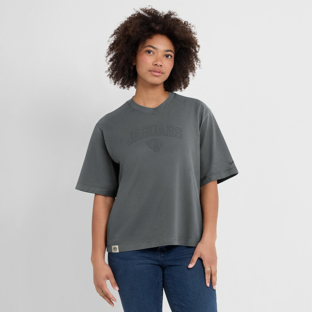 Nike Jacksonville Jaguars Women's Glory Arch Boxy T-Shirt Charcoal