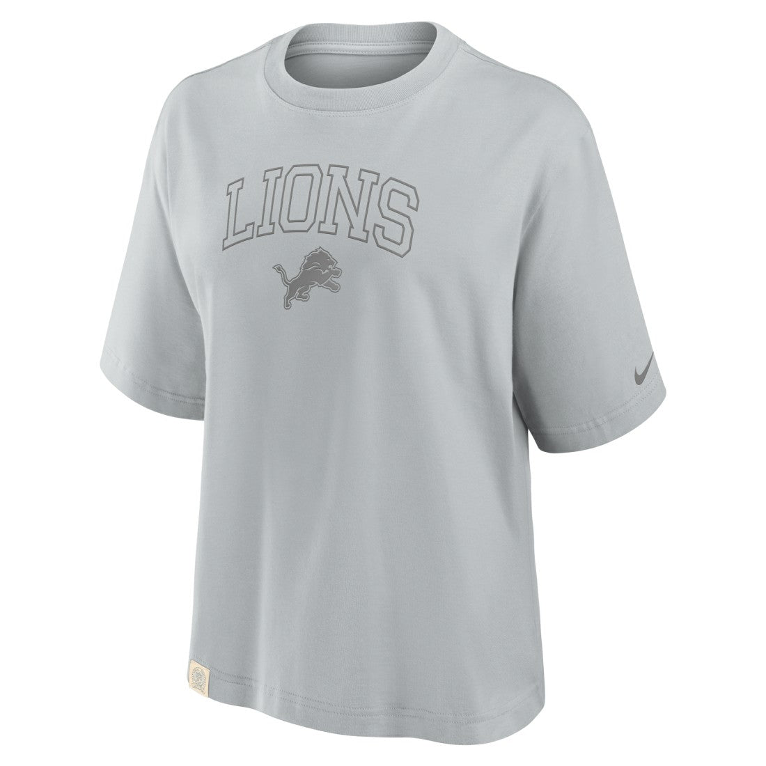 Nike Detroit Lions Women's Glory Arch Boxy T-Shirt Gray