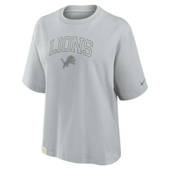 Nike Detroit Lions Women's Glory Arch Boxy T-Shirt Gray