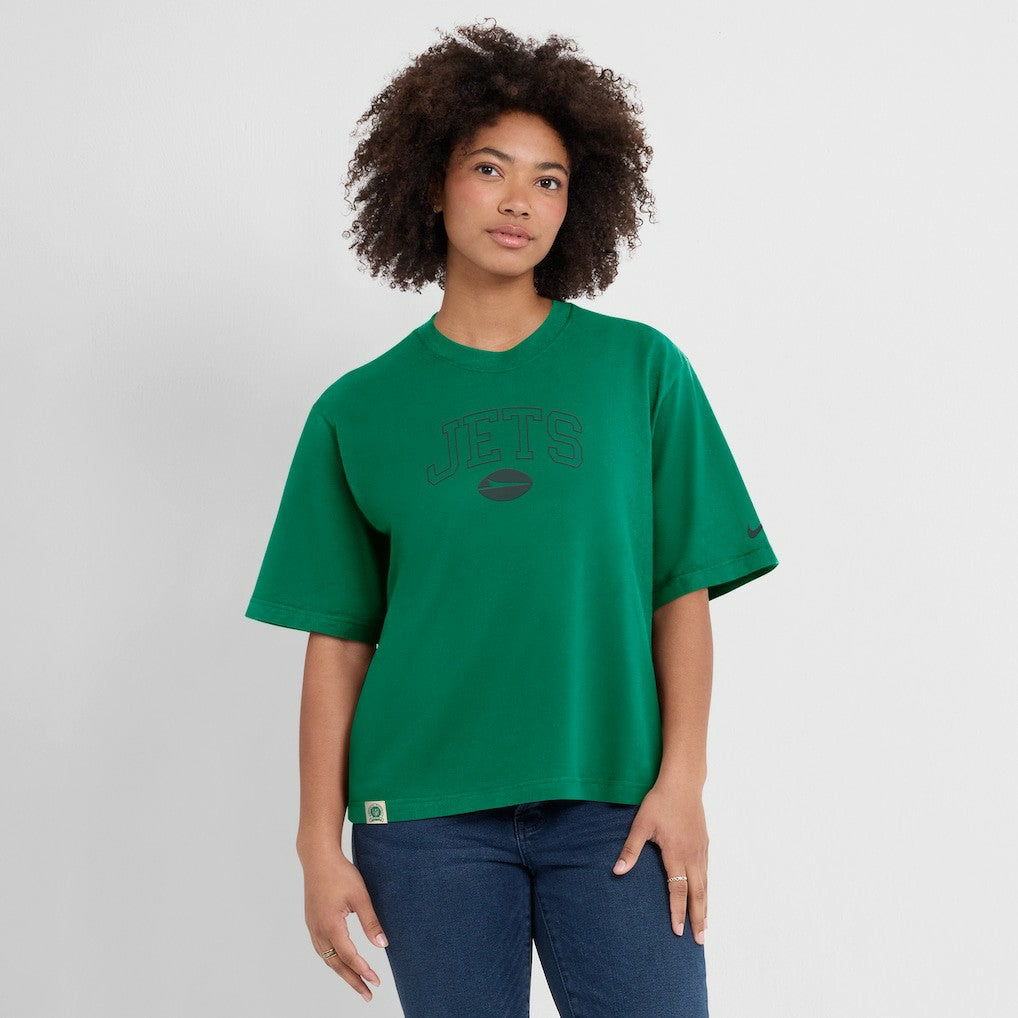Nike New York Jets Women's Glory Arch Boxy T-Shirt Green