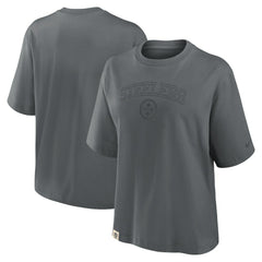 Nike Pittsburgh Steelers Women's Glory Arch Boxy T-Shirt Charcoal