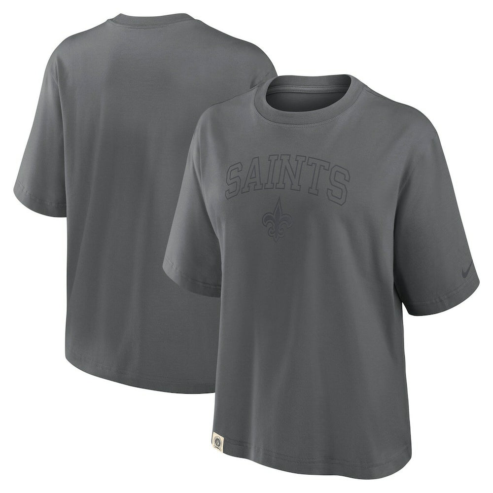 Nike New Orleans Saints Women's Glory Arch Boxy T-Shirt Charcoal