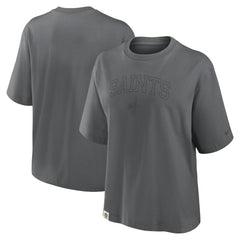 Nike New Orleans Saints Women's Glory Arch Boxy T-Shirt Charcoal