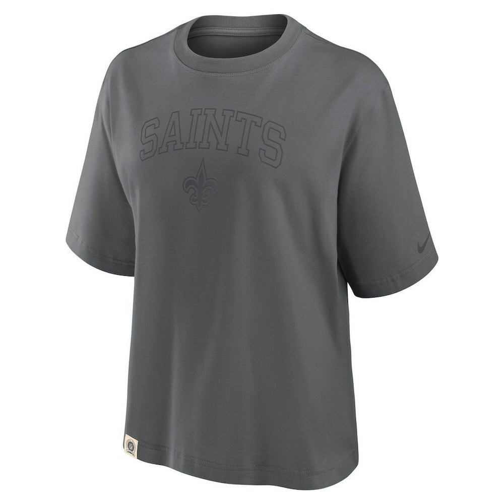 Nike New Orleans Saints Women's Glory Arch Boxy T-Shirt Charcoal
