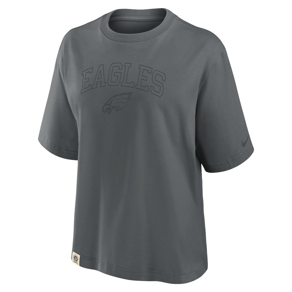 Nike Philadelphia Eagles Women's Glory Arch Boxy T-Shirt Charcoal