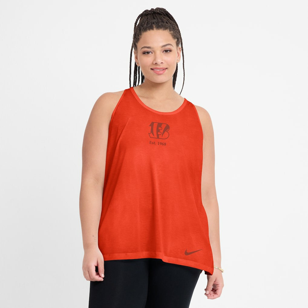 Nike Cincinnati Bengals Women's Glory Open-Back Crisscross Dri-FIT Tank Top Orange
